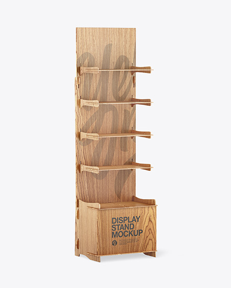Wooden Display Stand Mockup