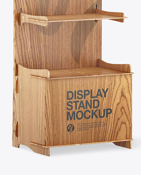 Wooden Display Stand Mockup PSD #1
