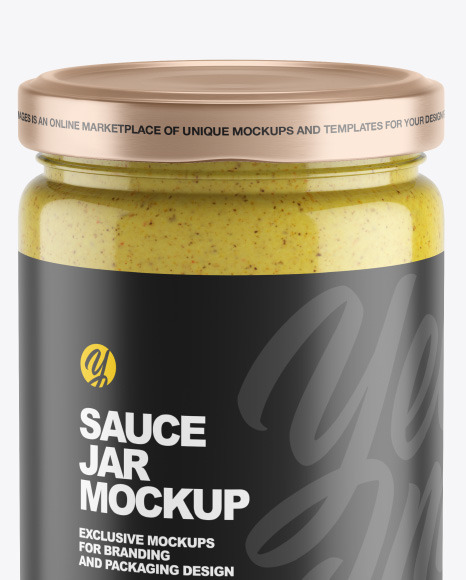 Clear Glass Jar w  Sauce Mockup PSD #2