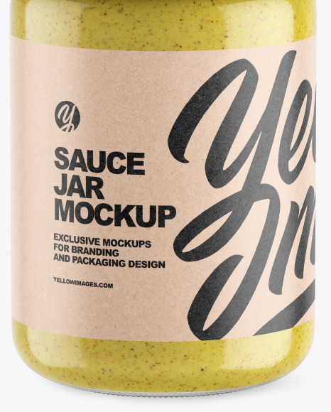 Clear Glass Jar w  Sauce Mockup PSD #6