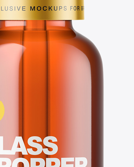 Amber Glass Dropper Bottle Mockup PSD #1
