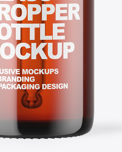 Amber Glass Dropper Bottle Mockup PSD #6