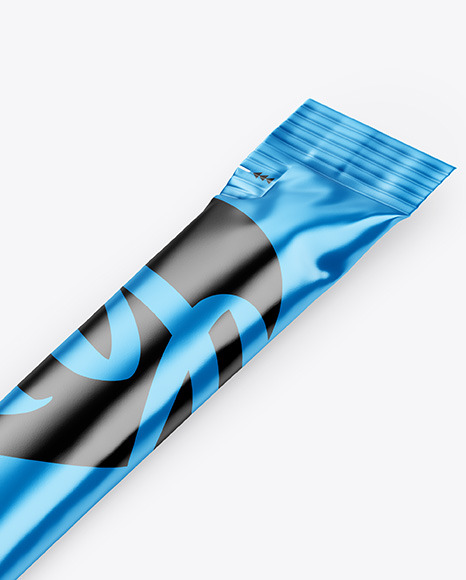 Matte Metallic Stick Sachet Mockup PSD #1