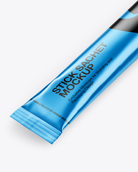 Matte Metallic Stick Sachet Mockup PSD #6