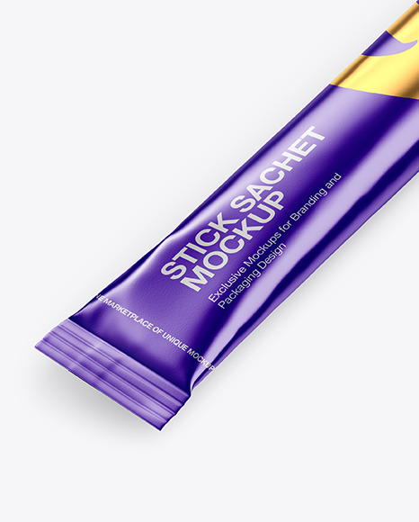 Matte Metallic Stick Sachet Mockup PSD #5