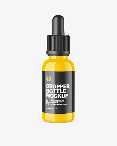 Glossy Dropper Bottle Mockup PSD #2