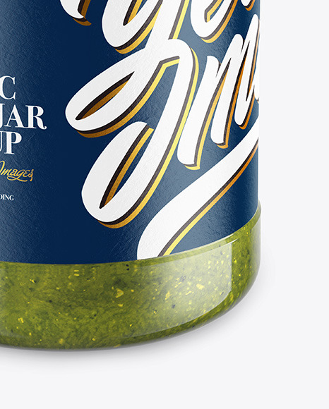 Glass Jar with Pesto Sauce Mockup PSD #7