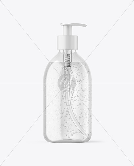 Free Clear Cosmetic Bottle with Pump Mockup PSD Mockups