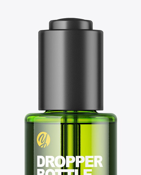 Green Glass Dropper Bottle Mockup PSD #6