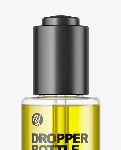 Clear Glass Dropper Bottle with Oil Mockup PSD #6