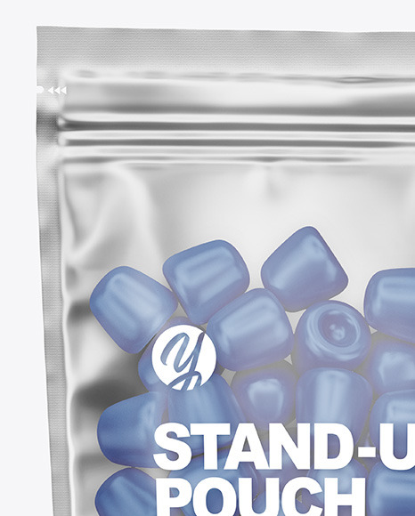Frosted Plastic Stand up Pouch w  Gummies Mockup PSD #6