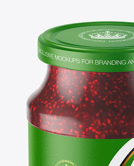 Glass Jar With Raspberry Jam Mockup PSD #2