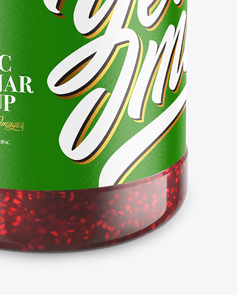 Glass Jar With Raspberry Jam Mockup PSD #7