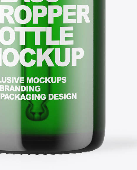 Green Glass Dropper Bottle Mockup PSD #6
