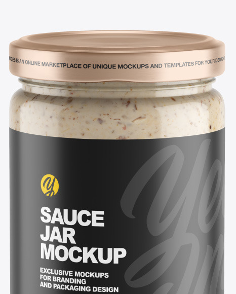 Clear Glass Jar w  Sauce Mockup PSD #2