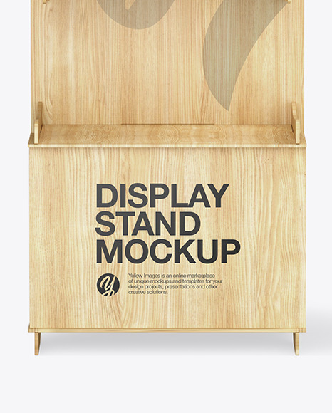Wooden Display Stand Mockup PSD #1