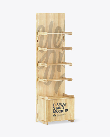 Wooden Display Stand Mockup