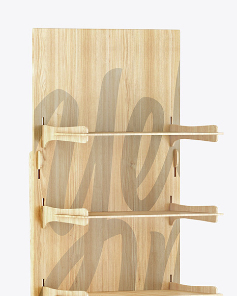 Wooden Display Stand Mockup PSD #2