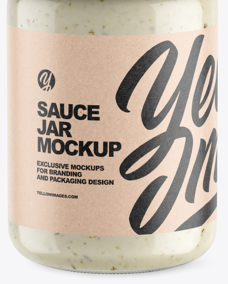 Clear Glass Jar w  Sauce Mockup PSD #6