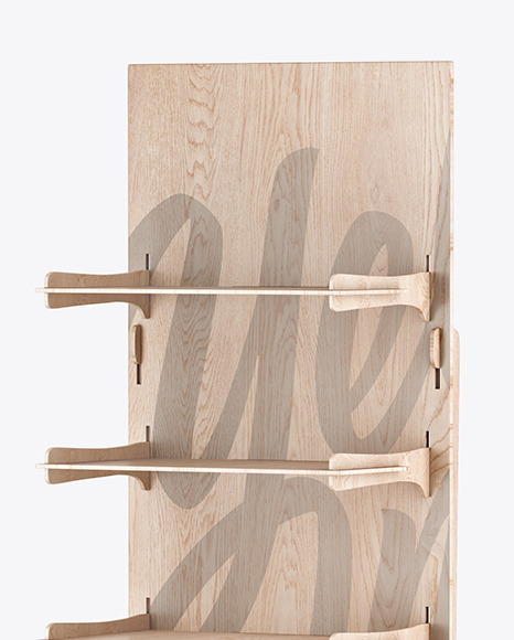 Wooden Display Stand Mockup PSD #2