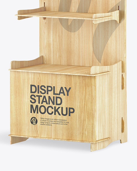 Wooden Display Stand Mockup PSD #1