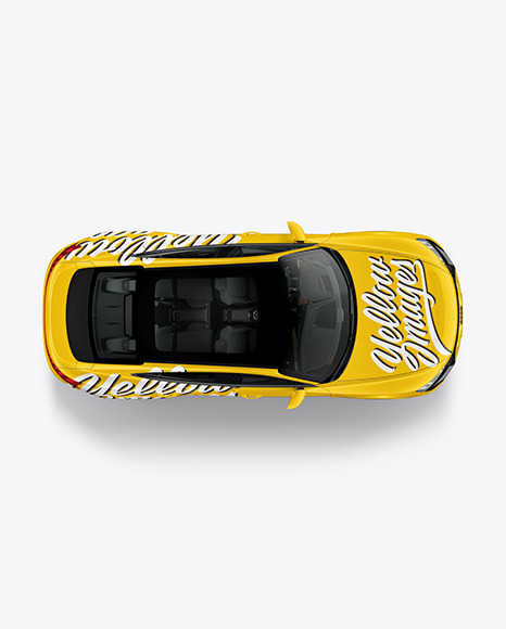 Electric Executive Car Mockup   Top View PSD #7