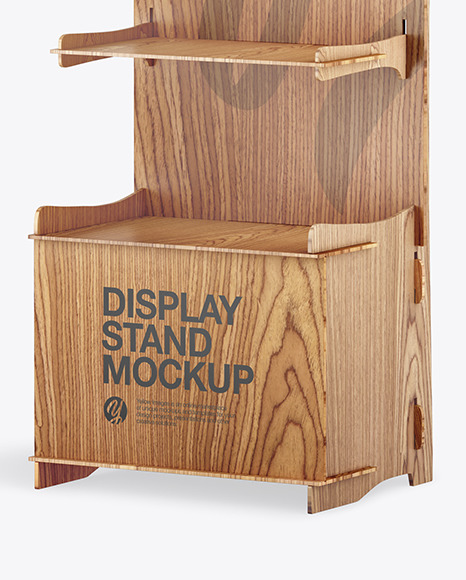 Wooden Display Stand Mockup PSD #1