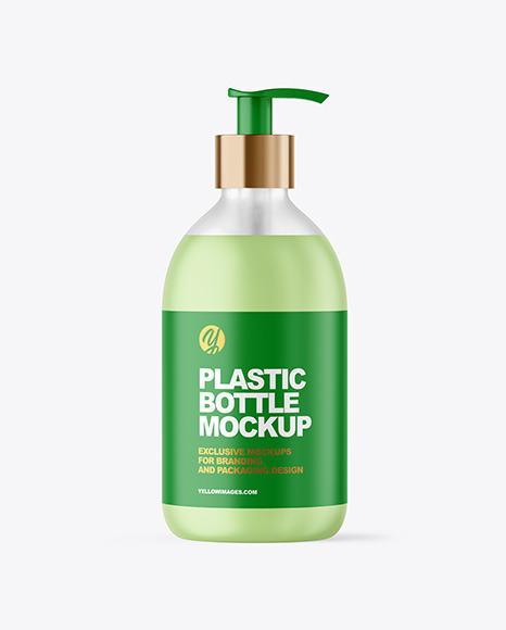 Frosted Cosmetic Bottle with Pump Mockup
