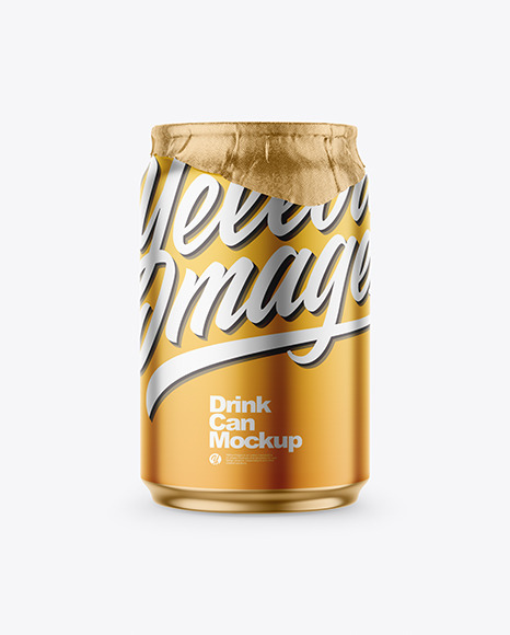 250ml Matte Metallic Drink Can w/ Foil Lid Mockup