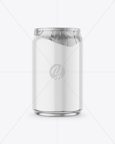 Free 250ml Glossy Drink Can w/ Foil Lid Mockup PSD Mockups