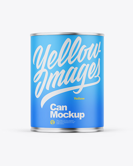 Glossy Metallic Can W  Matte Label Mockup PSD #2