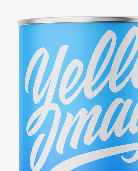 Glossy Metallic Can W  Matte Label Mockup PSD #4