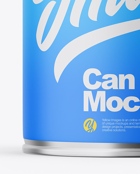 Glossy Metallic Can W  Matte Label Mockup PSD #5