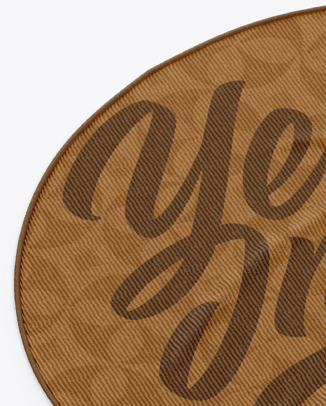 Round Carpet with Loop Pile Mockup PSD #2