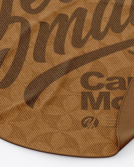 Round Carpet with Loop Pile Mockup PSD #1