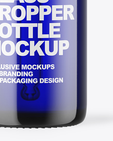 Blue Glass Dropper Bottle Mockup PSD #6