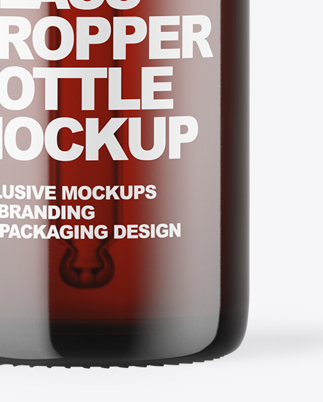 Dark Amber Glass Dropper Bottle Mockup PSD #6