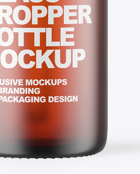 Frosted Amber Glass Dropper Bottle Mockup PSD #6