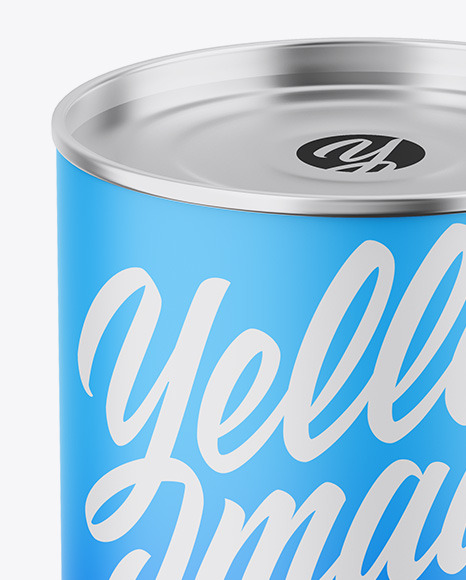 Glossy Metallic Can W  Matte Label Mockup PSD #4