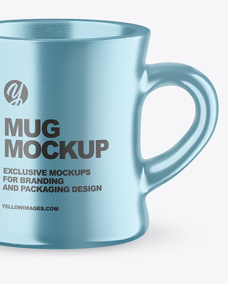 Two Metallic Mugs Mockup PSD #4