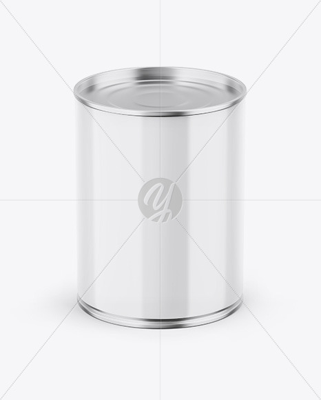 Glossy Metallic Can W  Glossy Label Mockup PSD #1