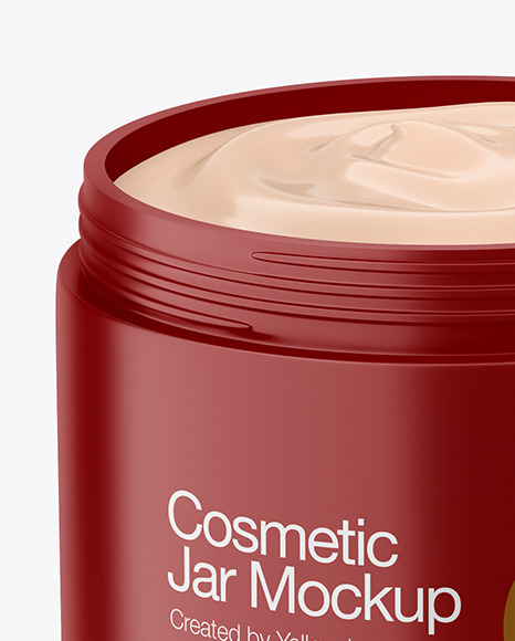 Opened Matte Cosmetic Jar Mockup PSD #2