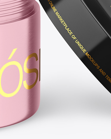 Download Opened Metallic Cosmetic Jar Mockup In Stationery Mockups On Yellow Images Object Mockups