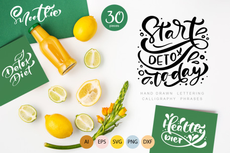 Start Detox Today Lettering Text
