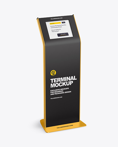 Terminal with Metallic Racks Mockup