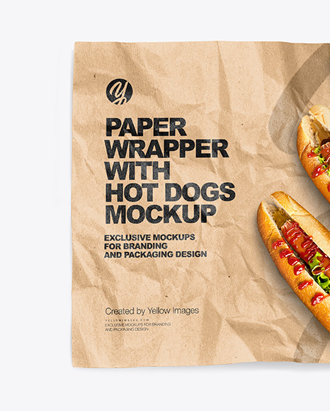Paper Wrapper With Hot Dogs Mockup PSD #2