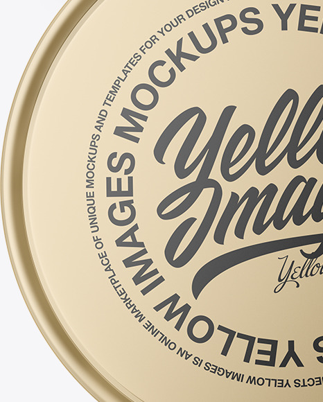 Round Tin Can with Dragee Mockup PSD #1