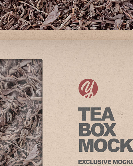 Kraft Paper Box with Tea Mockup PSD #2