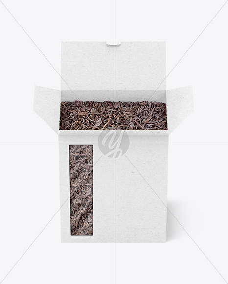 Kraft Paper Box with Tea Mockup