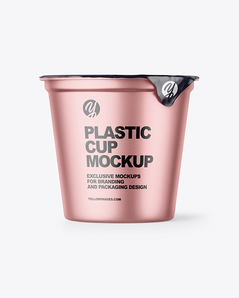 Metallic Yoghurt Cup Mockup PSD #2